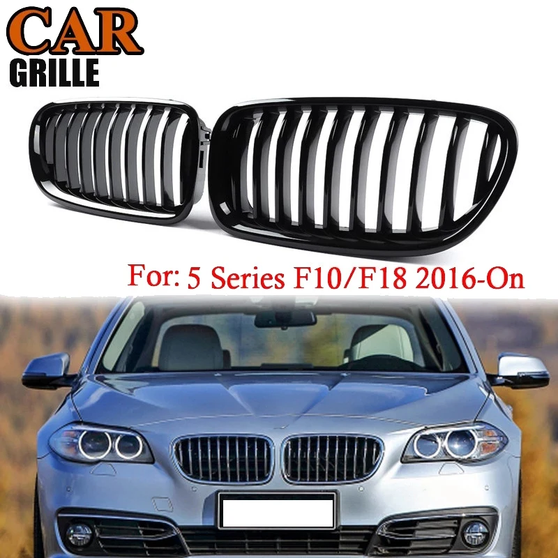 Gloss Black Car Front Kidney Grille Single Slat Grill For-BMW 5 Series F10 F11 F18 M5 2010-2017