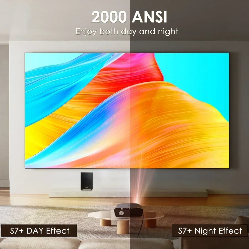 جهاز عرض مسرح منزلي ذكي جديد 4K 2000ANSI يعمل بنظام أندرويد 14 نظام جوجل ترخيص Netflix الرسمي 5G WiFi AutoFocus Video Proyector