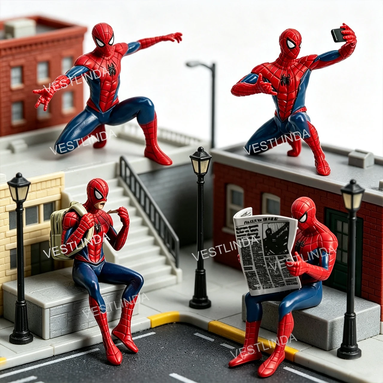 Hot Selling Superheroes Spiderman Figurine 7-9 cm Mini Statue Car Decoration Model Desktop Collection Decoration Marvel Fan Gift