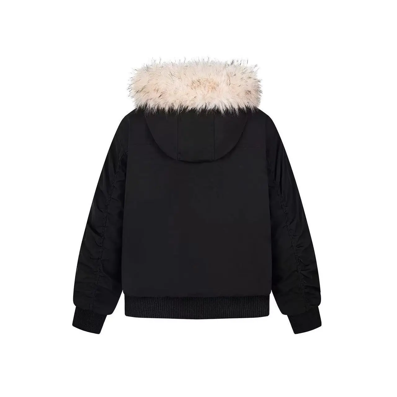 Vintage American Retro Hooded Puffer Parka Women Leopard Lining Faux Fur Trim Thick Warm Loose Fit Jacket Casual Streetwear Coat