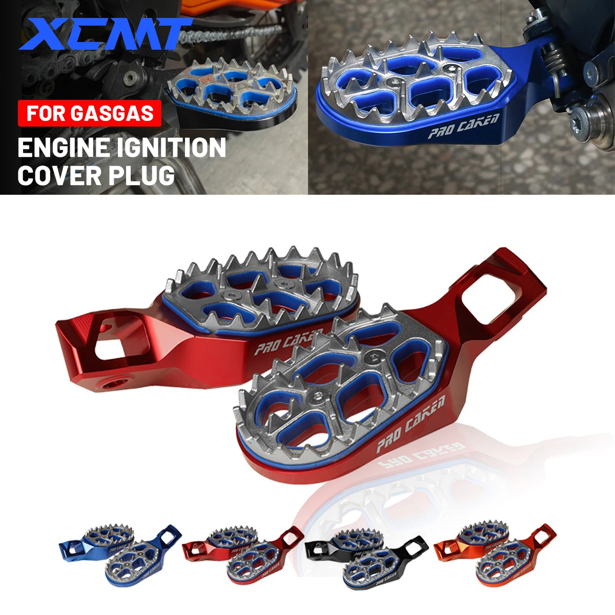 

Motorcycle CNC Foot Pegs FootRest Footpegs Rests Pedals For GasGas EX/EX F MC/MC F EC/EC F 125-450 2024 KTM EXC EXCF XCW XC SX