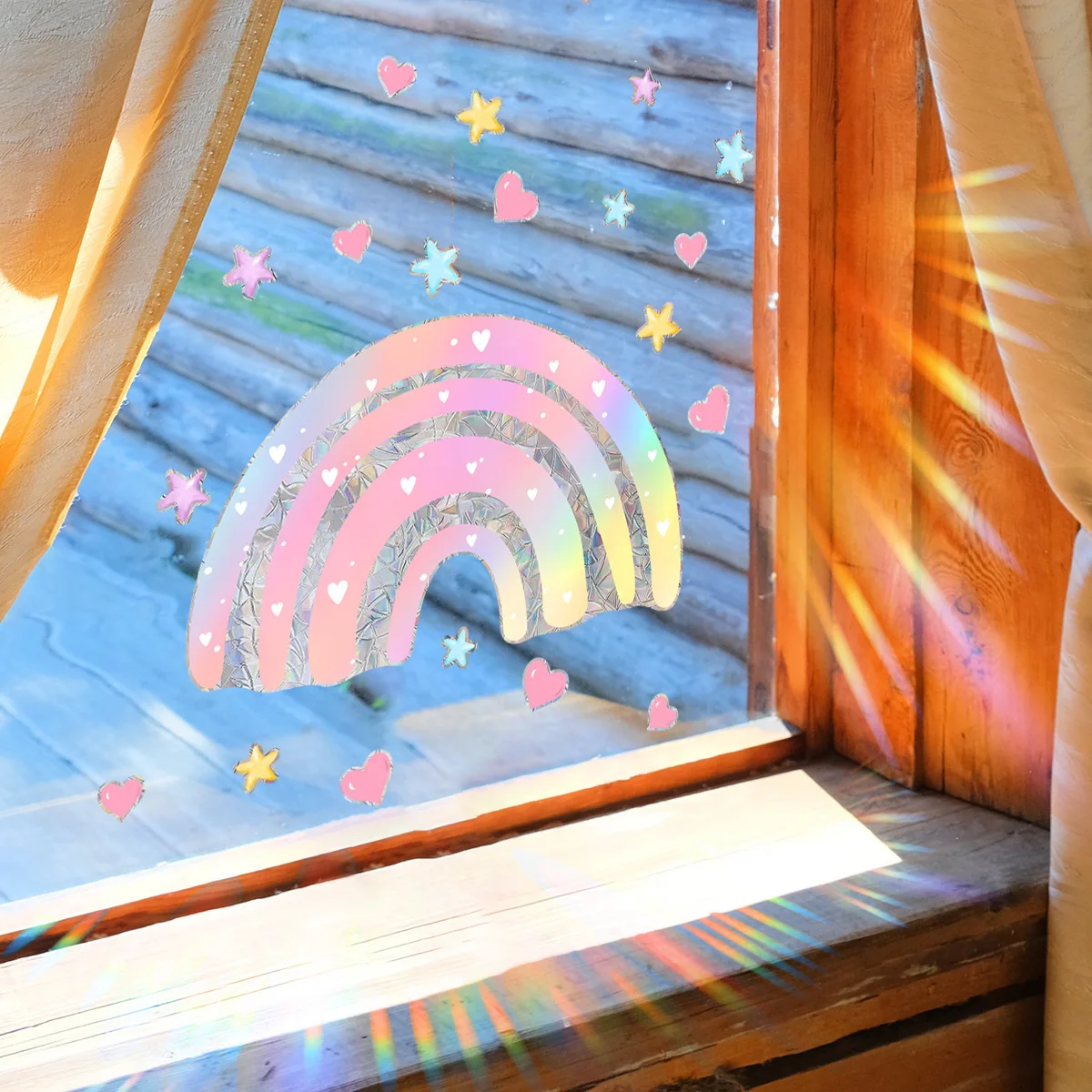 

Cartoon Gradual Change Colorful Static Sticker Anti-collision Glass Sticker Window Sticker
