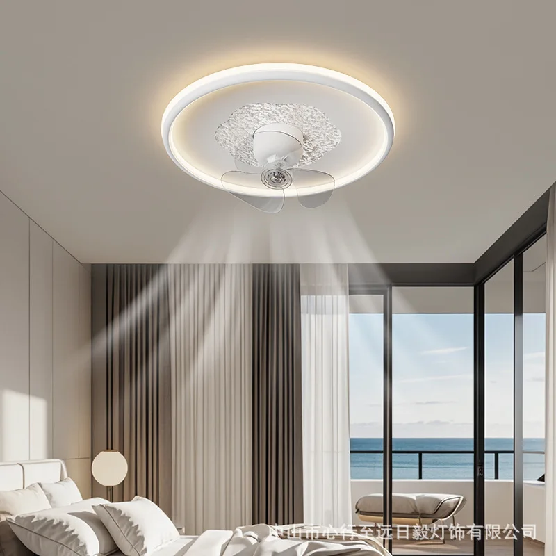 Ceiling Mounted Ceiling Fan Lights Bedroom Antique Light Luxury High-end Feeling 360 Degree Shaking LED Fan Lamps Fixtures Decor