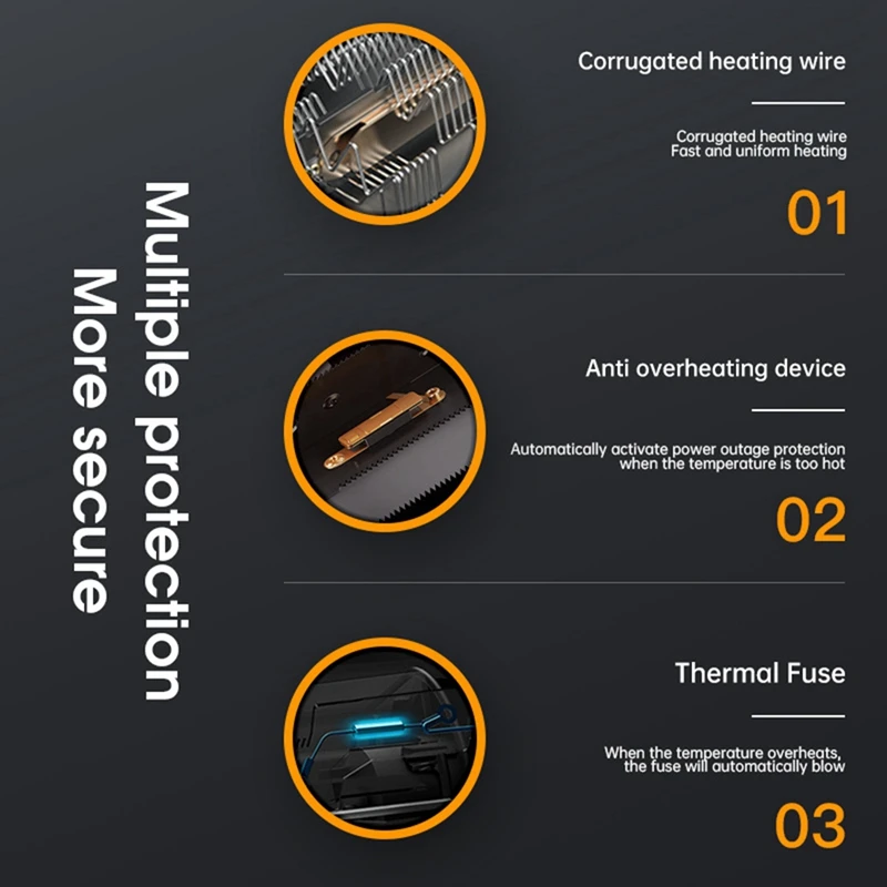 Chauffage électrique domestique pour chambre à coucher, chauffage intelligent d'hiver, économie d'énergie, isolation sûre à long terme, prise US