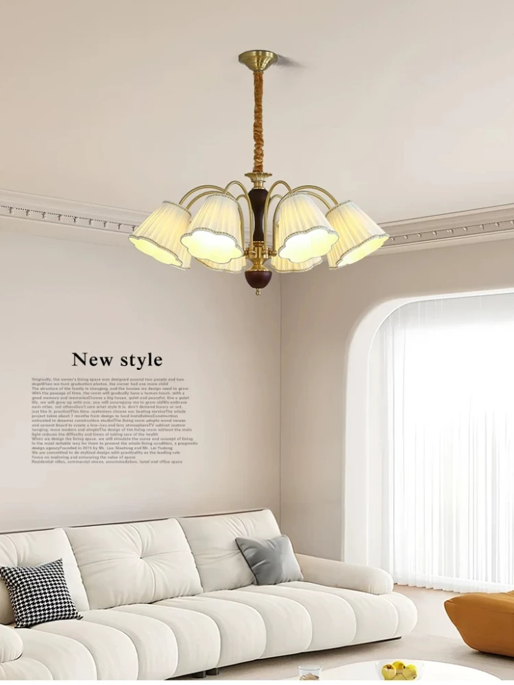 American style living room pendant light, French retro, medieval style, rural restaurant lighting, bedroom pendant light