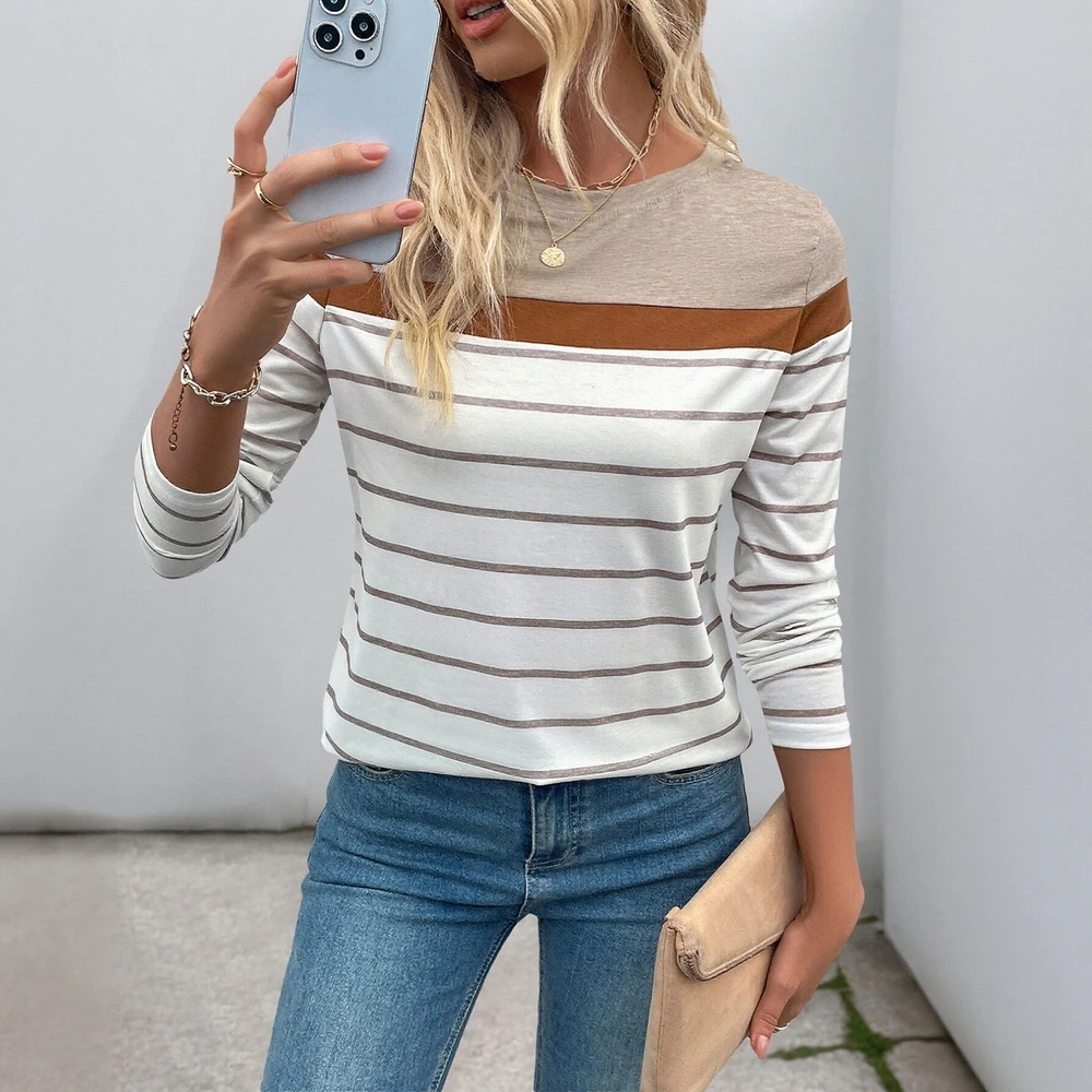 

Женские футболки, осенние повседневные базовые повседневные однотонные тонкие футболки с квадратным вырезом и длинными рукавами