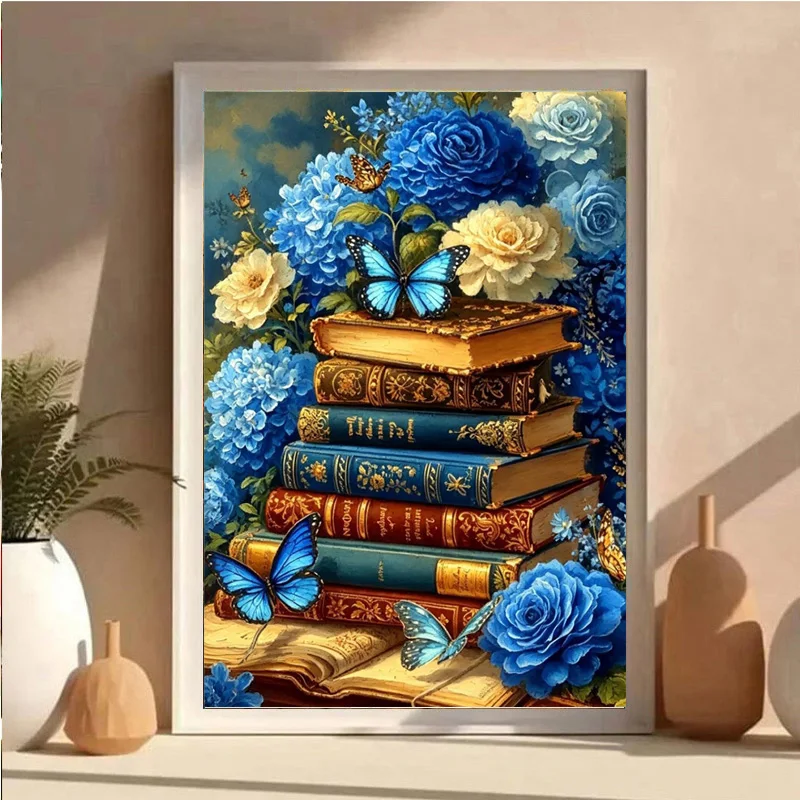 AB Diamond DIY Diamond Painting Set, with book and butterfly designs, is ideal for adults and beginners.