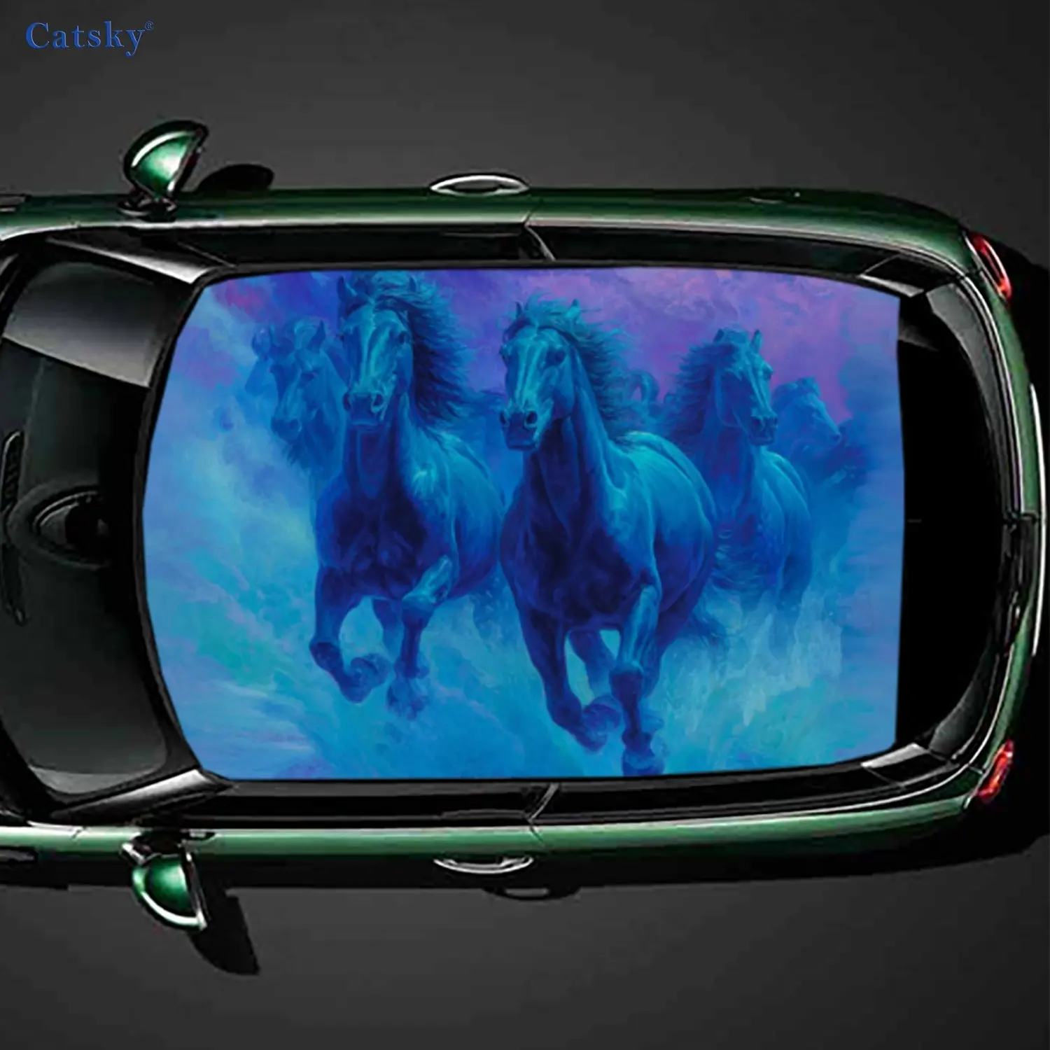 

Две лошади наклейка на крышу автомобиля обертка гоночный внедорожник авто аксессуары упаковка ПВХ капот автомобиля графическая наклейка украшение подарок