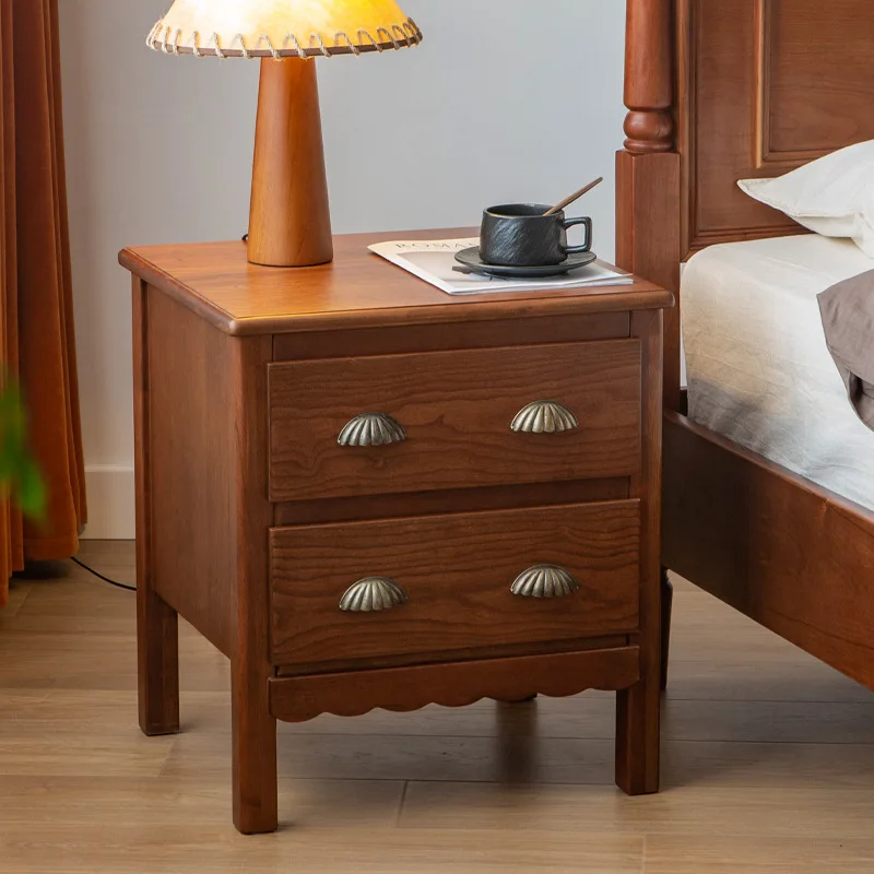 

North American Country Medieval Vintage Cherry Bedside Table
