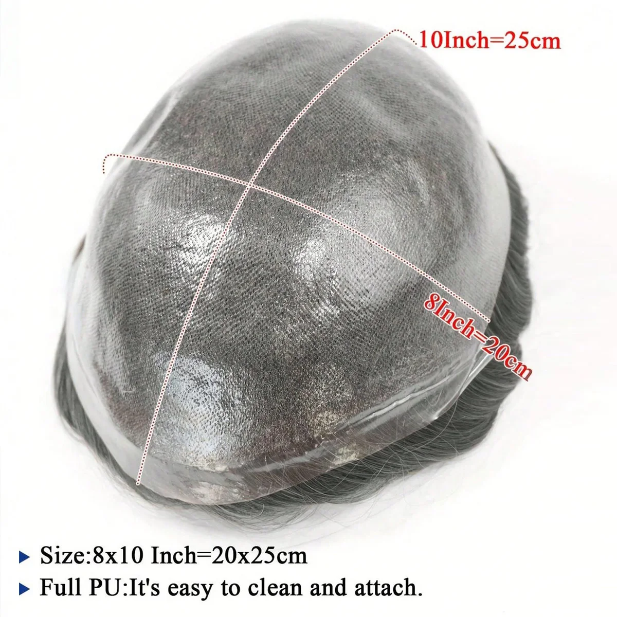 شعر بشري حقيقي للرجال نظام استبدال الشعر المستعار في 10 "x 8" بولي Base حجم القاعدة رقيقة الجلد الشعر الاصطناعي وحدات التصحيح خصلات شعر #2