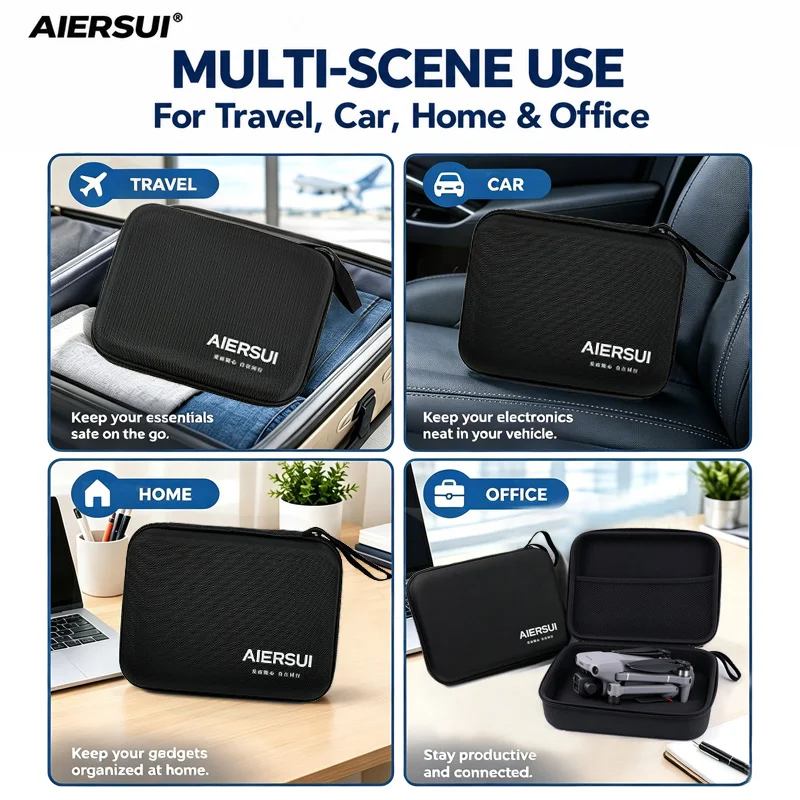 AIERSUI Hard EVA Drone Carrying Case for DJI Air 3 / Mavic 3 Series, Shockproof Storage Case with Hand Strap, Compact & Portable