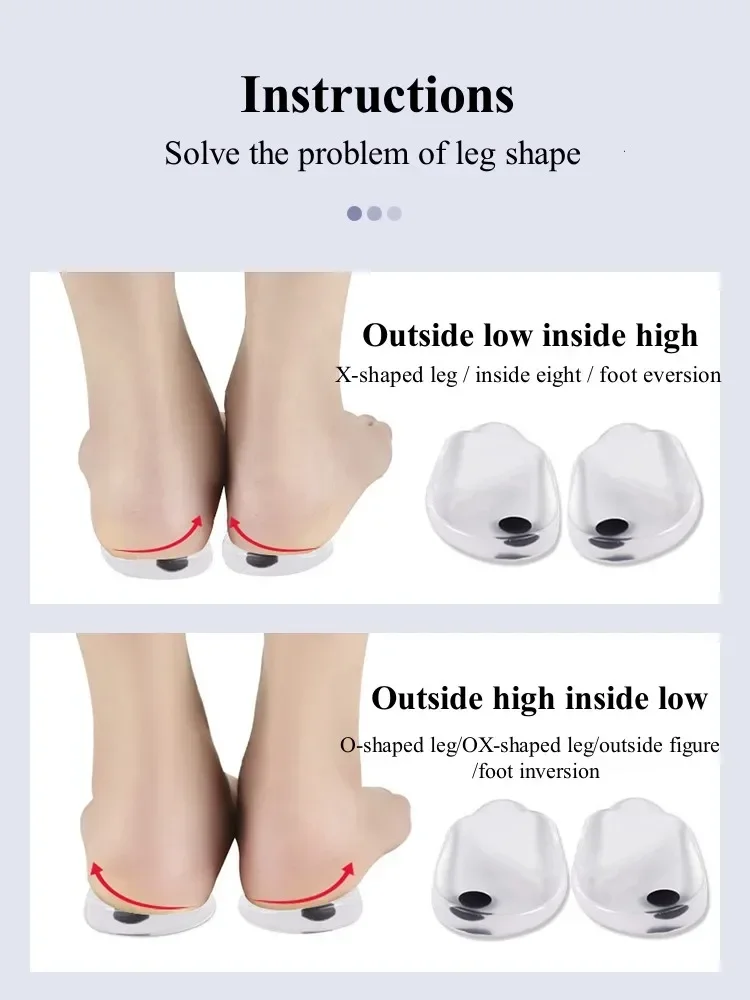 Orthopedic Silicone Gel Insoles with Magnet Massage for Foot Care O/X Leg Type Valgus Varus Correction Plantar Fasciitis Shoe In