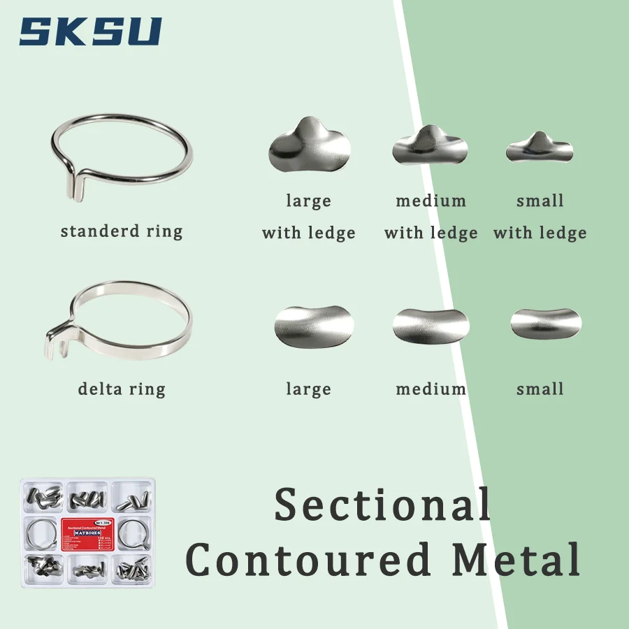 

Dental Sectional Contoured Matrix Bands No.1.398 - 100PCS Assorted Kit, 35μm/50μm Hard/Soft for Composite Restoration