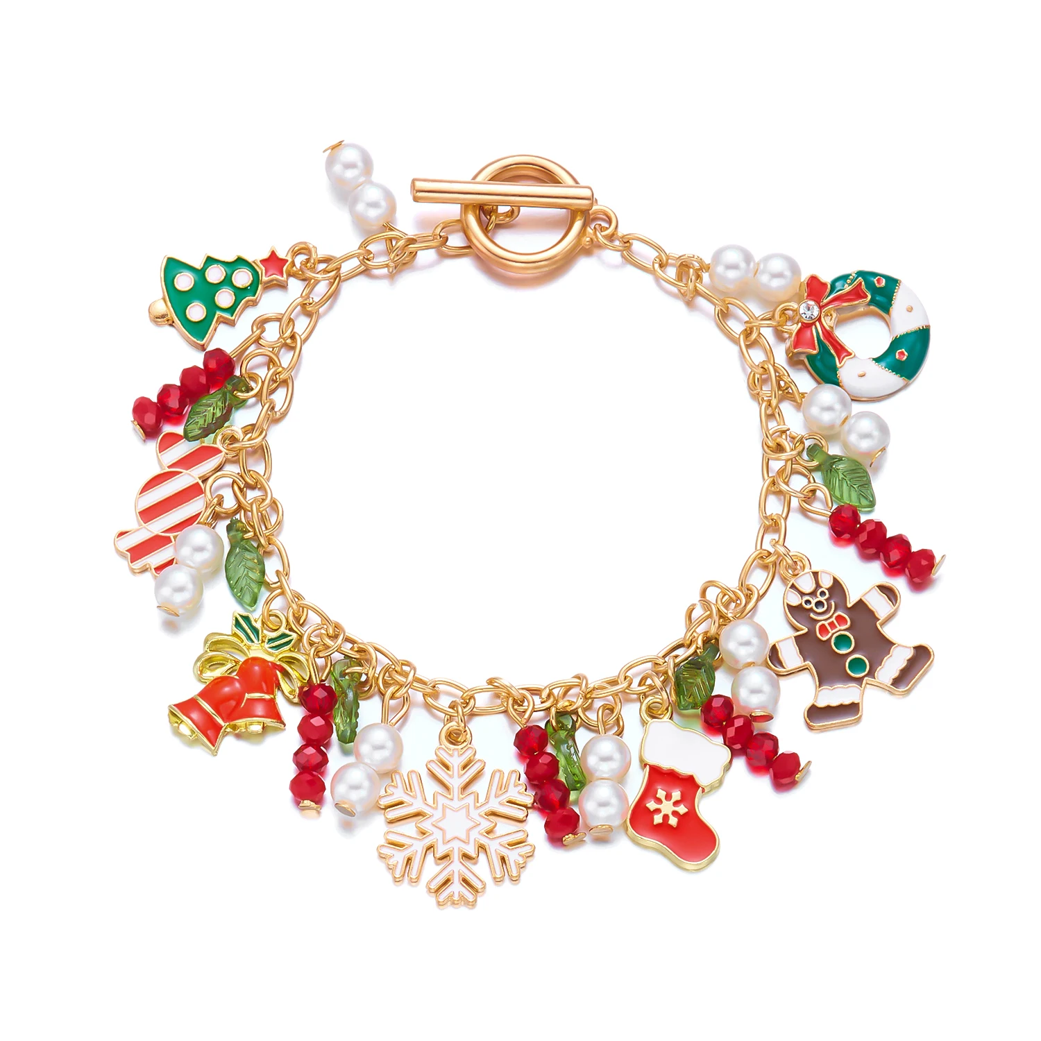 Kreatives Weihnachts-Metallkettenarmband für Frauen, Weihnachtsmann, Schneemann, Weihnachtsbaum, Glocke, verstellbare Armreifen, Urlaub, Party, Schmuck