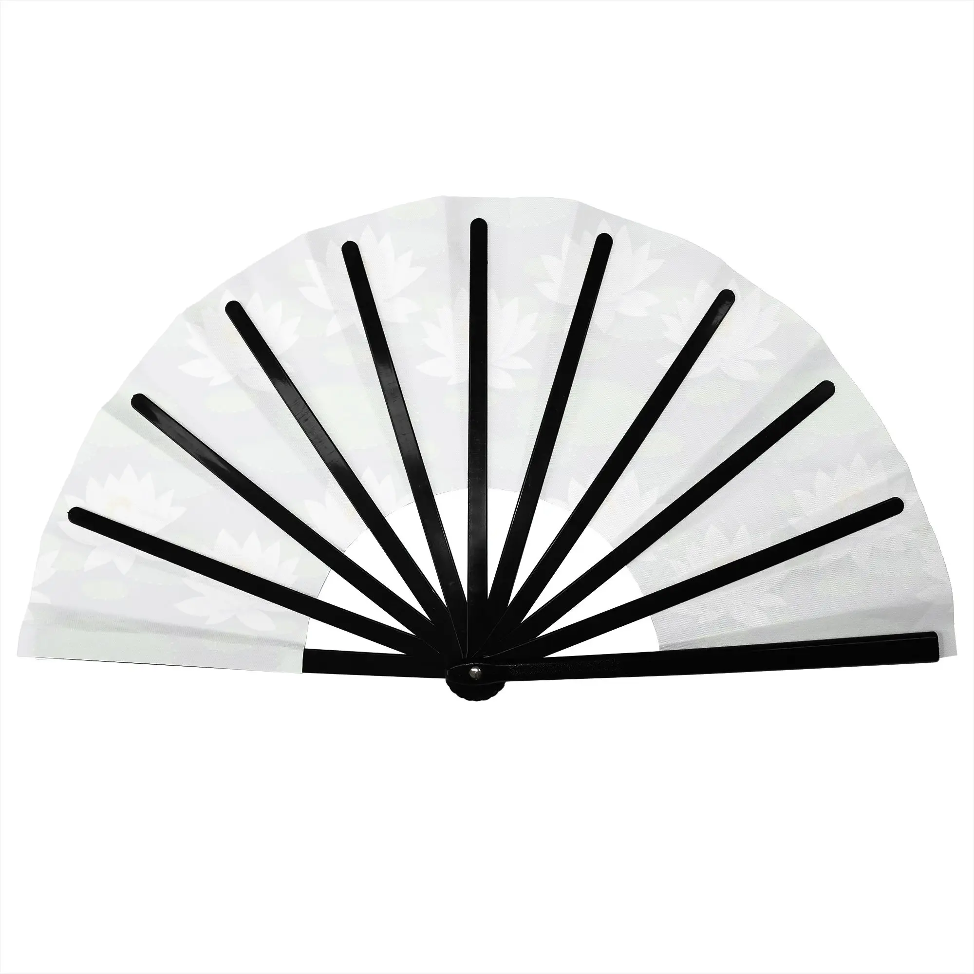 Water Lilies Nelumbo Nucifera  Portable Pocket Fan Outdoor  Folding Fan Chinese Dance Cooling Handheld Fans