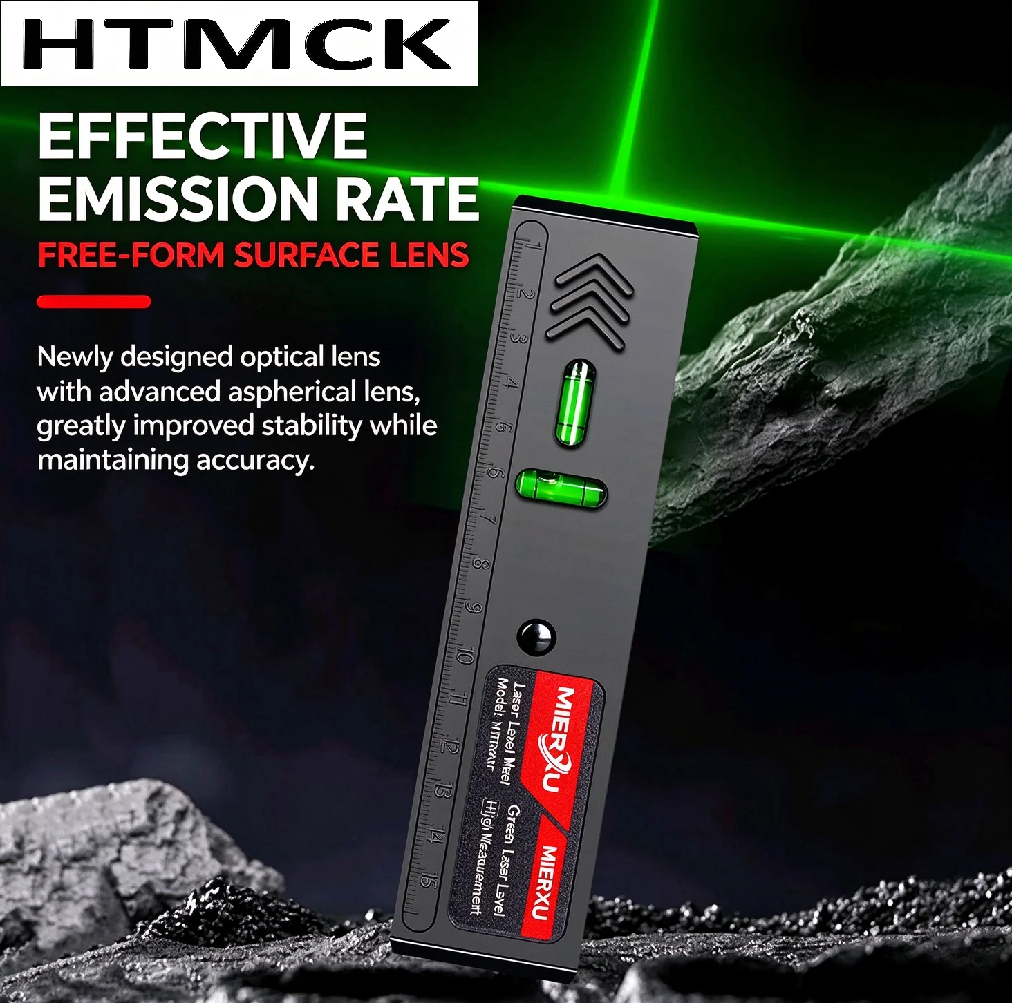 Professional Green Beam Laser Level, High Precision Level Tool with Strong Magnetic Base & Cross Line, Portable Leveler