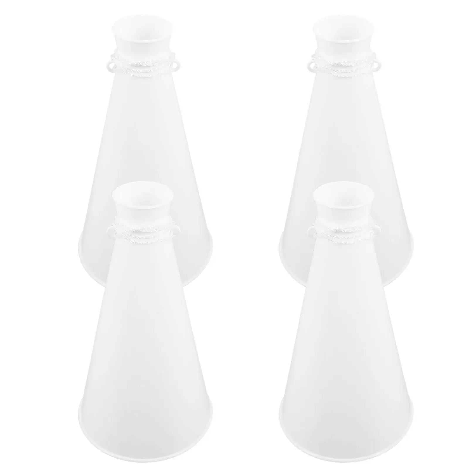 4 pcs Trumpet Horn Portable Party Soccer Plastic Football Cheering Halloween Christmas New Year White Loud Megaphones Stadium