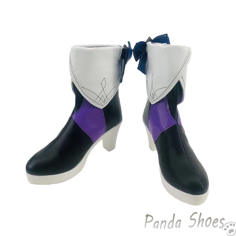 Honkai-Chaussures de Cosplay de l'Animé Star Rail Herta, Bottes Violettes, Accessoires de Costume pour ixd'Halloween