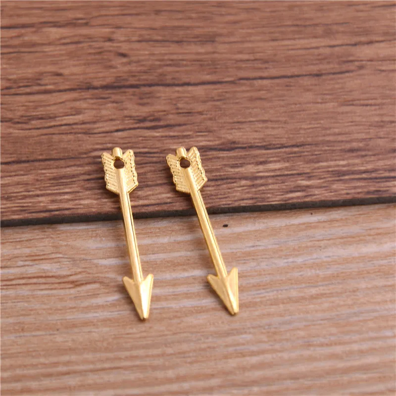 30PCS 5*30mm Metal Alloy Three Color Small Sword Charms Sports Pendants for Jewelry Making DIY Handmade Craft