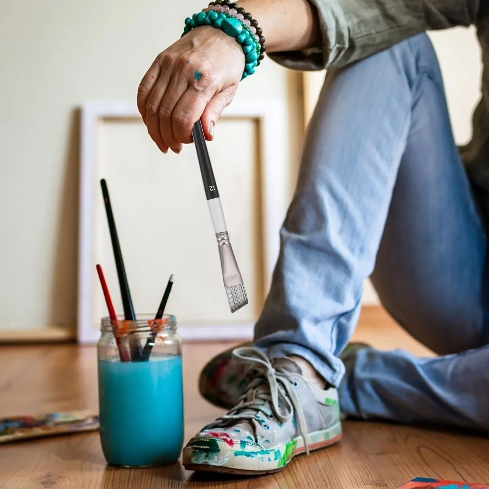 

6pcs Paint Brush Set Watercolor Brushes For Acrylic Oil Painting Face Nail Art Student Supplies Professional Tools