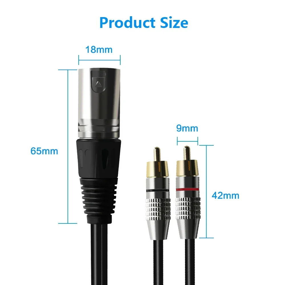 FSU เสียง 2RCA สายชาย XLR 3 พินชายหญิง CANNON เครื่องขยายเสียงผสมปลั๊ก AV สาย Dual XLR ถึง Dual สาย RCA 1.5 M/3 M/5 M