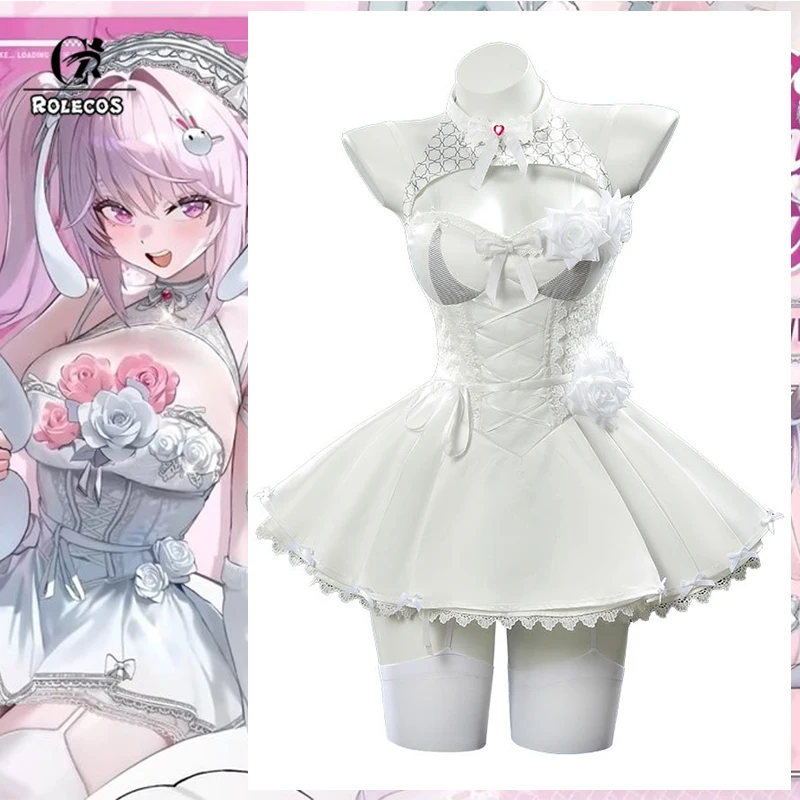 ROLECOS NIKKE Goddess of Victory Alice Cosplay Costume Alice Marchen Dream White Women Cosplay Dress Halloween Carnival Suit
