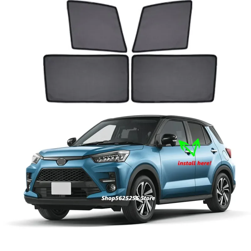 Car Sunshade for Toyota New Rise RAIZE 2019 2020 2021 Accessories Side Window Magnetic Sun Visor Mesh Sunscreen Anti-mosquito