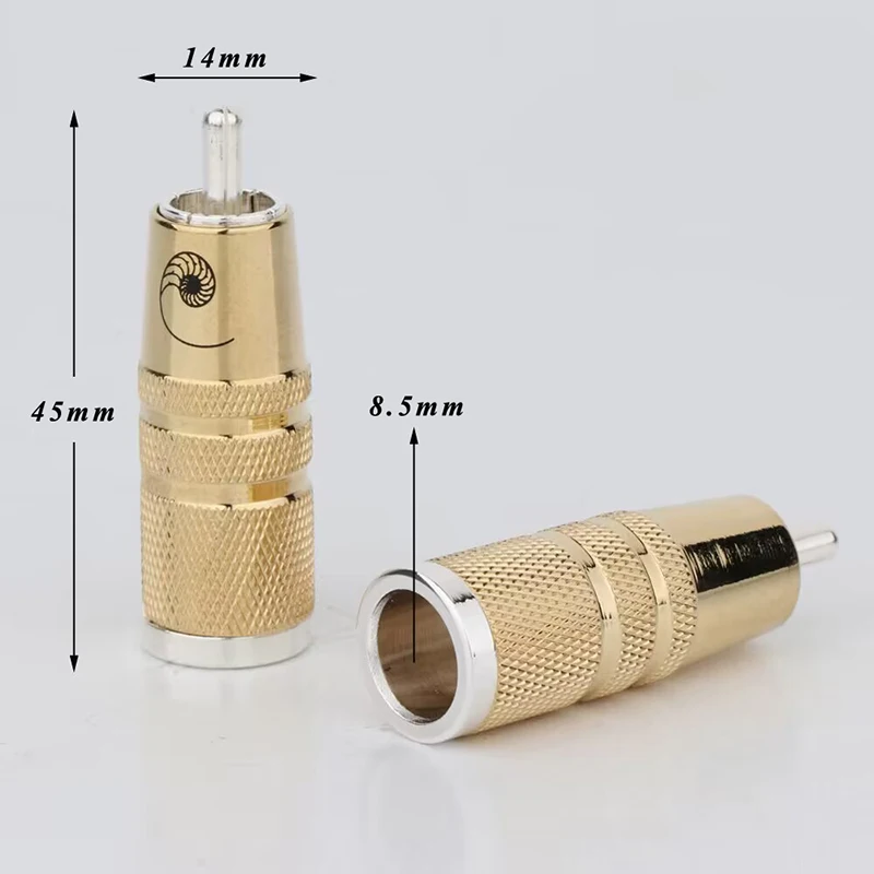 

R1721 4Pcs Audio RCA Signature Series Gold Plate Male RCA Connector RCA Plug for DIY RCA signal cable