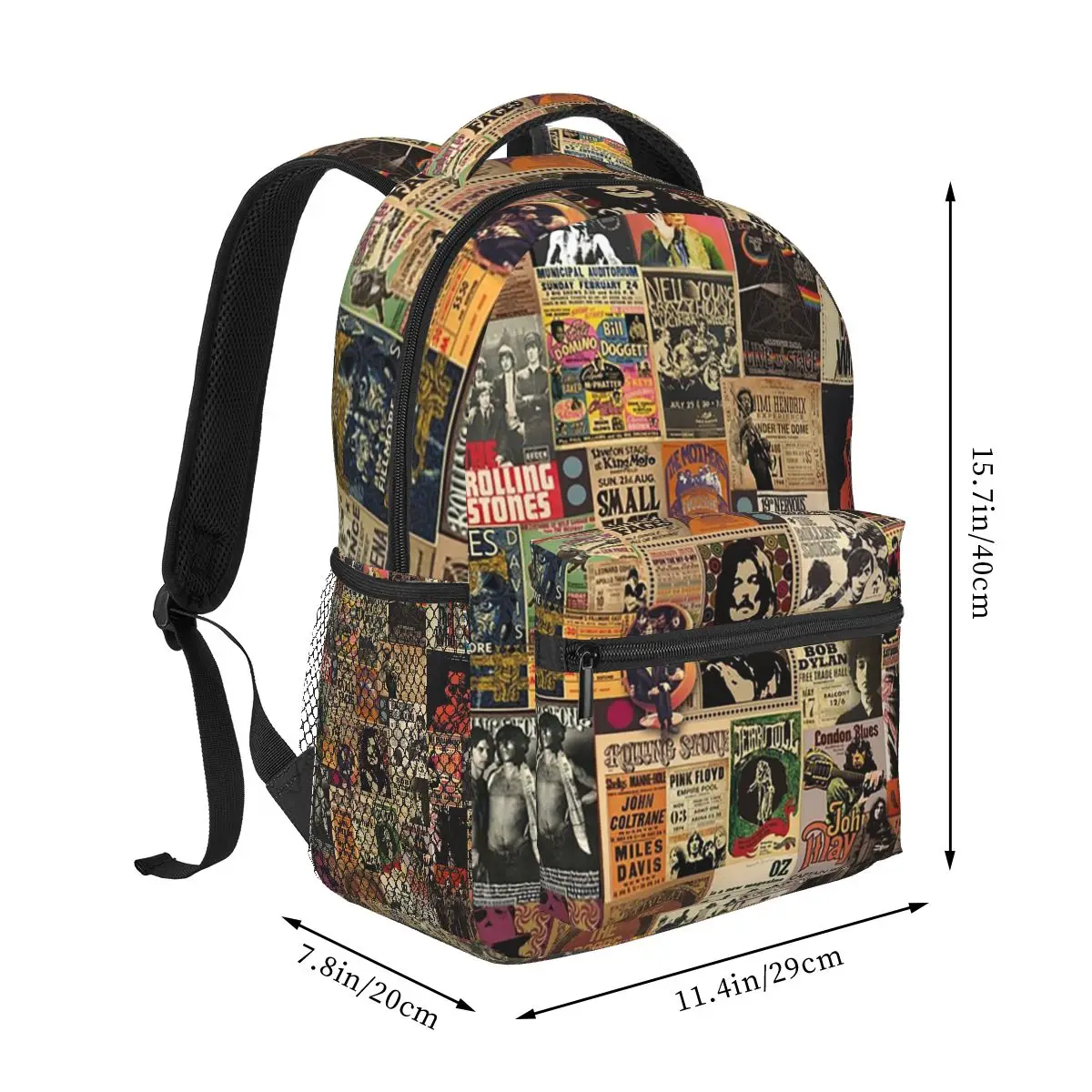 Rock N' Roll Stories Backpack Hot Sale Daypack Large Capacity Kids BookBag School Bag Shoulder Bags for Men Women