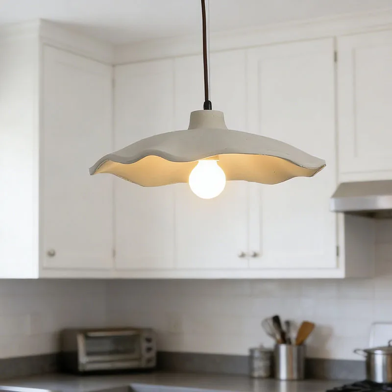 

LINCCW Restaurant Pendant Light Nordic Cream Style Modern Art Medieval Vintage Lamps Wabi-Sabi Chandelier Bedroom Bedside Lamps
