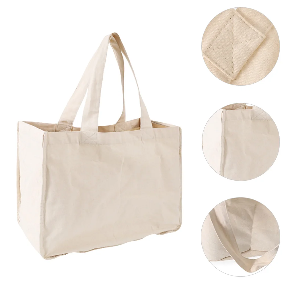 

Cotton Grocery Bag Large Capacity Canvas Shopping Handbag Portable Reusable Grocery Tote for Travel Portable Shopping Bag
