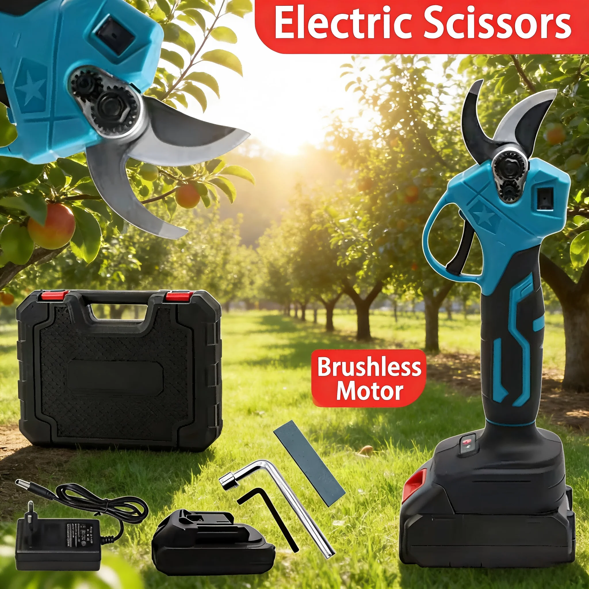 brushless-electric-pruning-shears-cordless-garden-pruner-fruit-tree-branch-cutter-garden-tool-compatible-for-makita-18v-battery