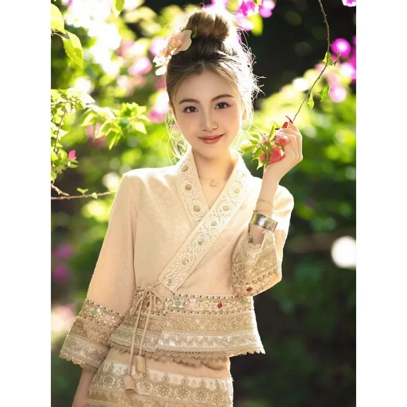 The new ethnic dress small fresh Dai ethnic wind dress two sets