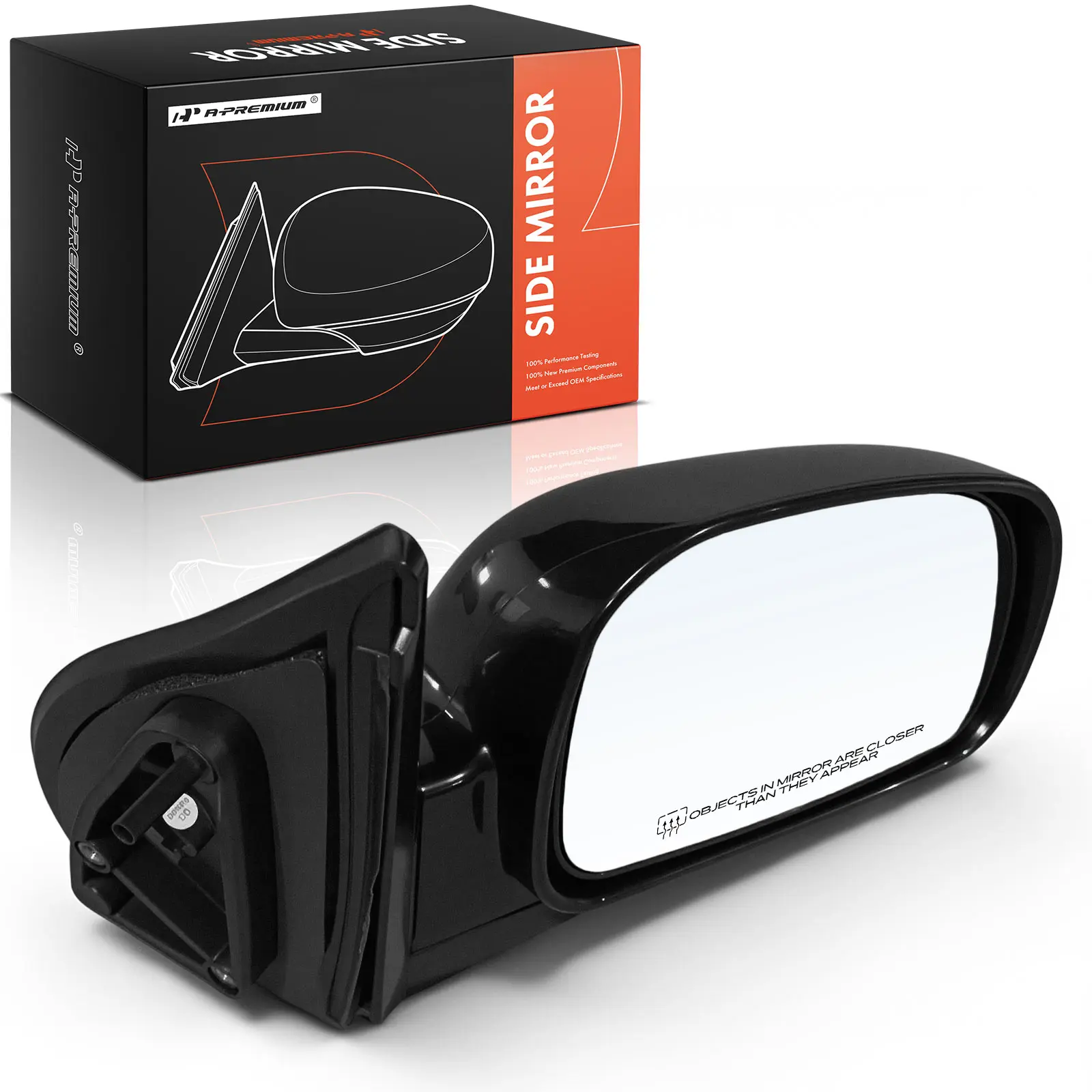 A-Premium Passenger Side Power Door Mirror for Hyundai Santa Fe 2005-2006 Power Folding Smooth Black