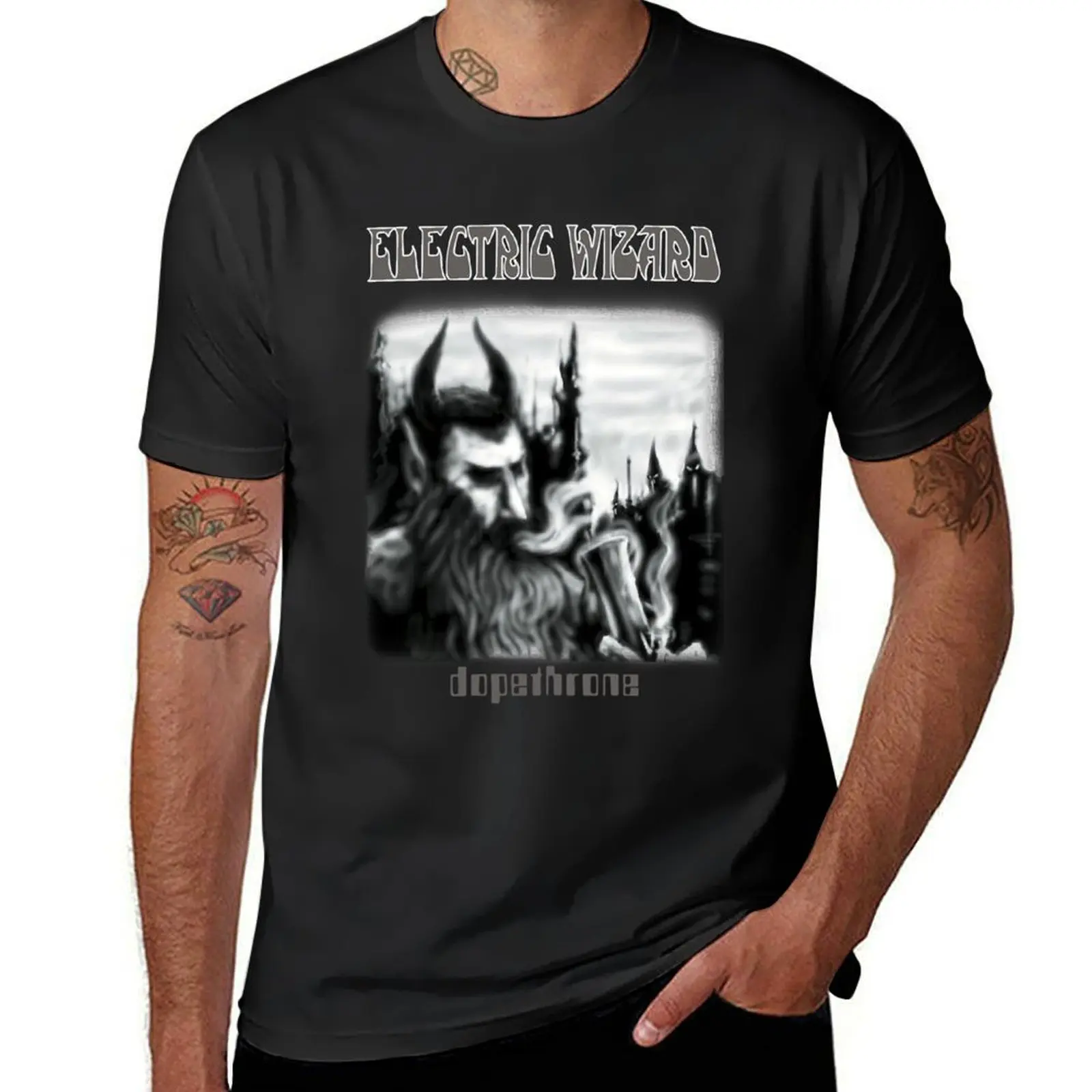 Dopethrone - Electric Wizard - Classic Old School UK DoomStoner Metal T-Shirt vintage cute clothes men t shirts