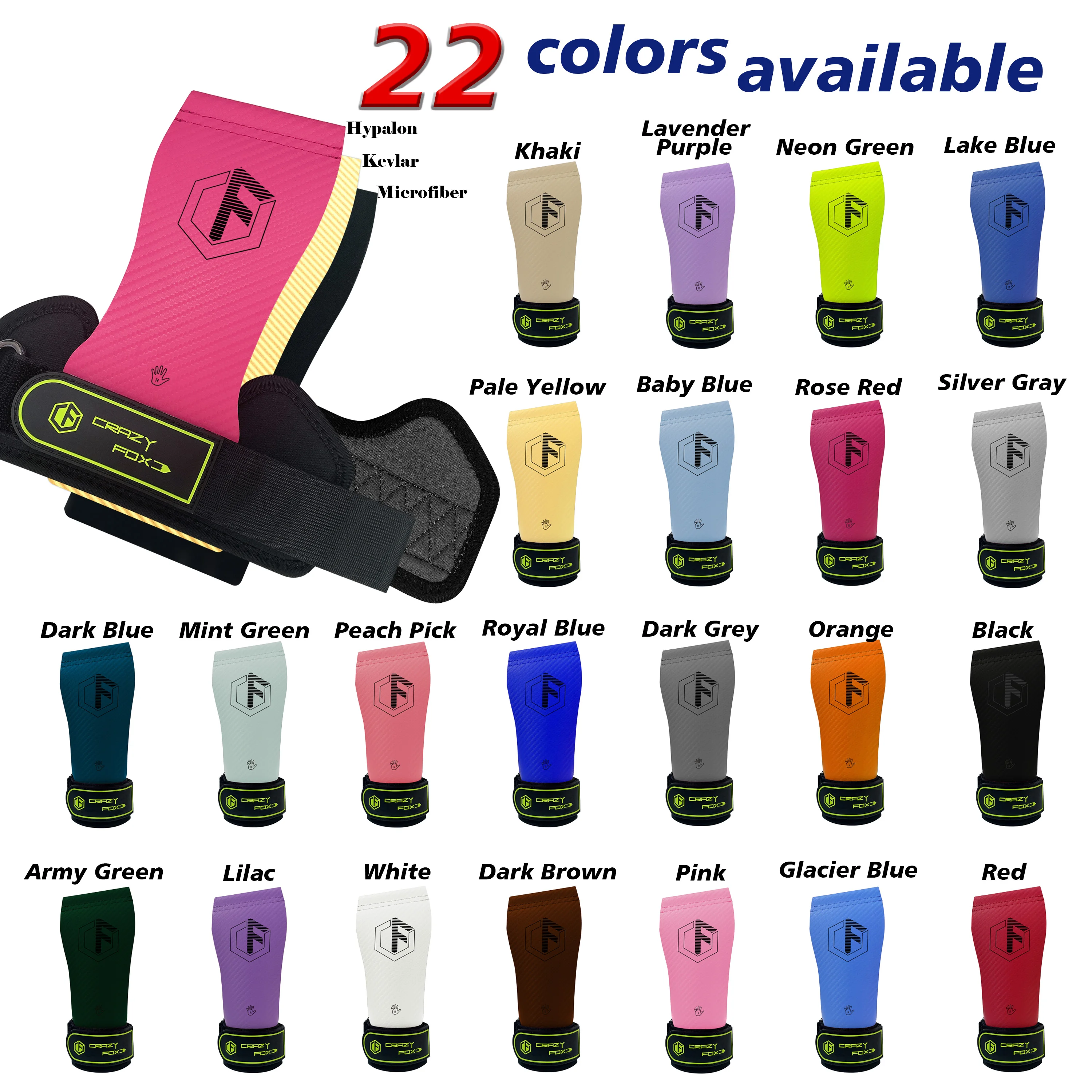 Crazy Fox Calleras Hand Grips forMen Women WeightliftingPull-up CrossTraining Gymnastics Anti-SlipPalm Guardstwith Wrist Support image 2