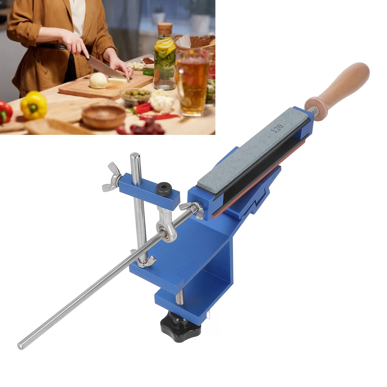 Fixed Angle Knife Sharpener Home Use Professional Quick Clip Knife Sharpening Kit with 6 Whetstones Fixed Angle Knife Sharpener