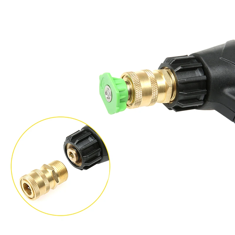 2pcs Stainless Steel And Brass Connector Washing Adapter 1/4" Female Quick Connection With M14*1.5