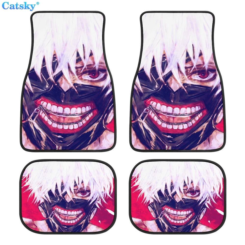 Car Floor Mats Protect, Tokyo Ghoul Car Interior Floor Mats Decoration, Custom Anti-dirt Floor Mats for Men, Car Accessories