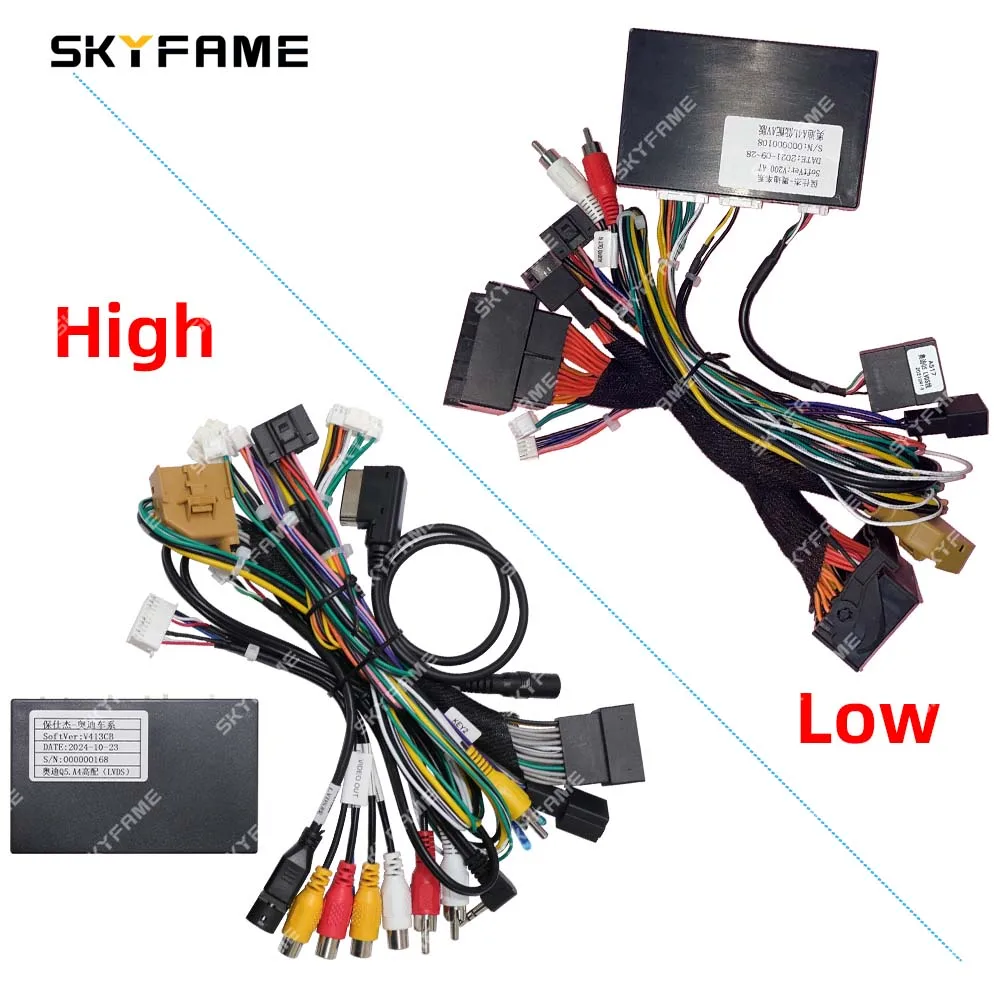 SKYFAME Car 16pin Wiring Harness Adapter Canbus Box Decode Android Radio Power Cable For Audi A4 B8 A5