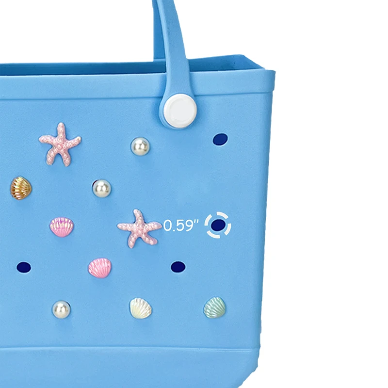 Waterproof Beach Totes Bags Decoração, encantos DIY para Hobg, Acessórios para bolsas, ornamentos Starfish Shell, 14pcs