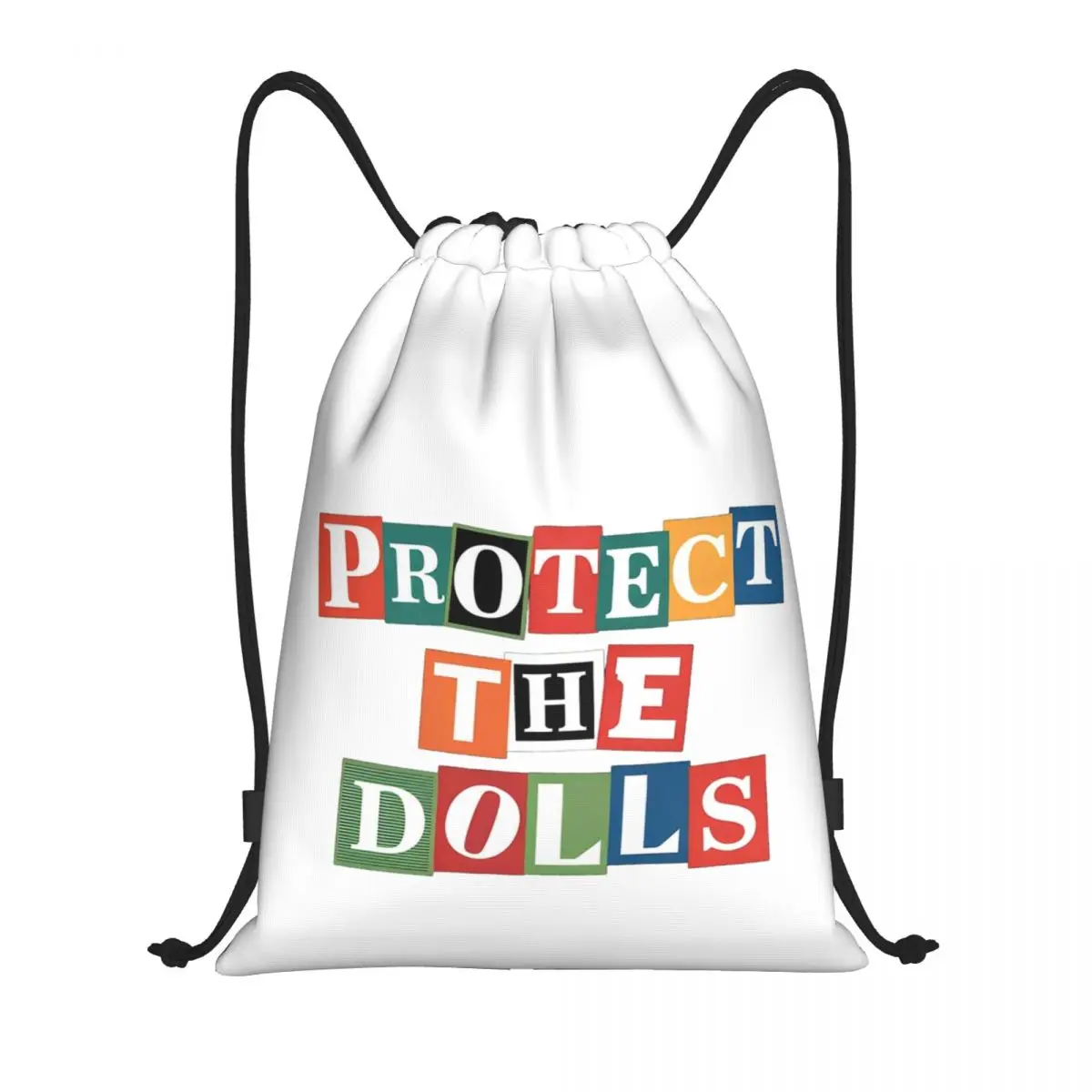 

Protect The Dolls Drawstring Backpack Sports Gym Bag String Sackpack for Cycling