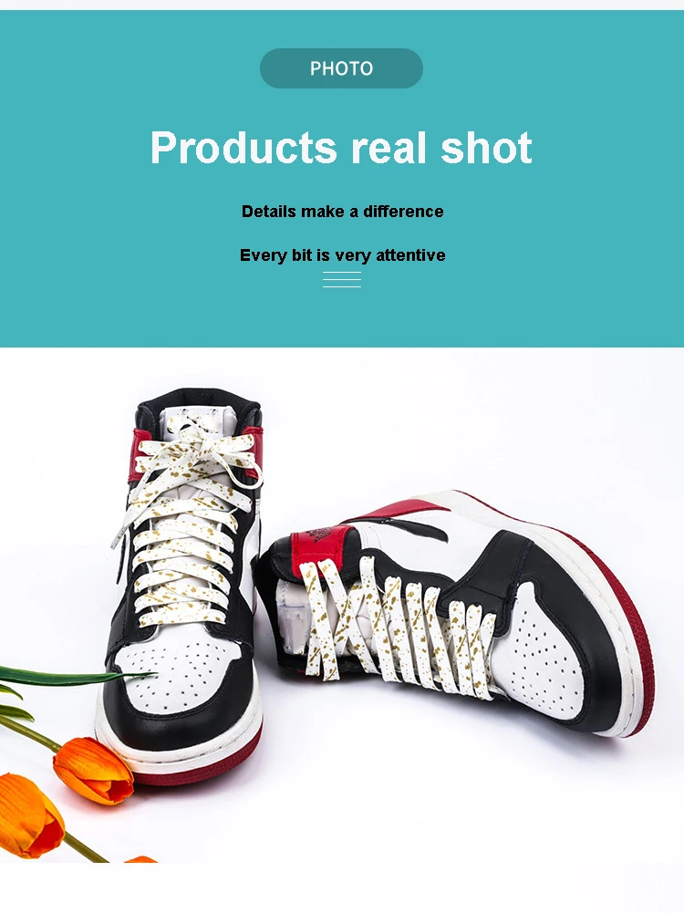 Schuhbänder für Sneaker, flach, mit Goldprägung, Tintenfleck-Druck, bunte Schuhbänder mit Tintenfleck-Motiv, handbemalte Basketball-Schuhbänder für AF1. – Detail 9
