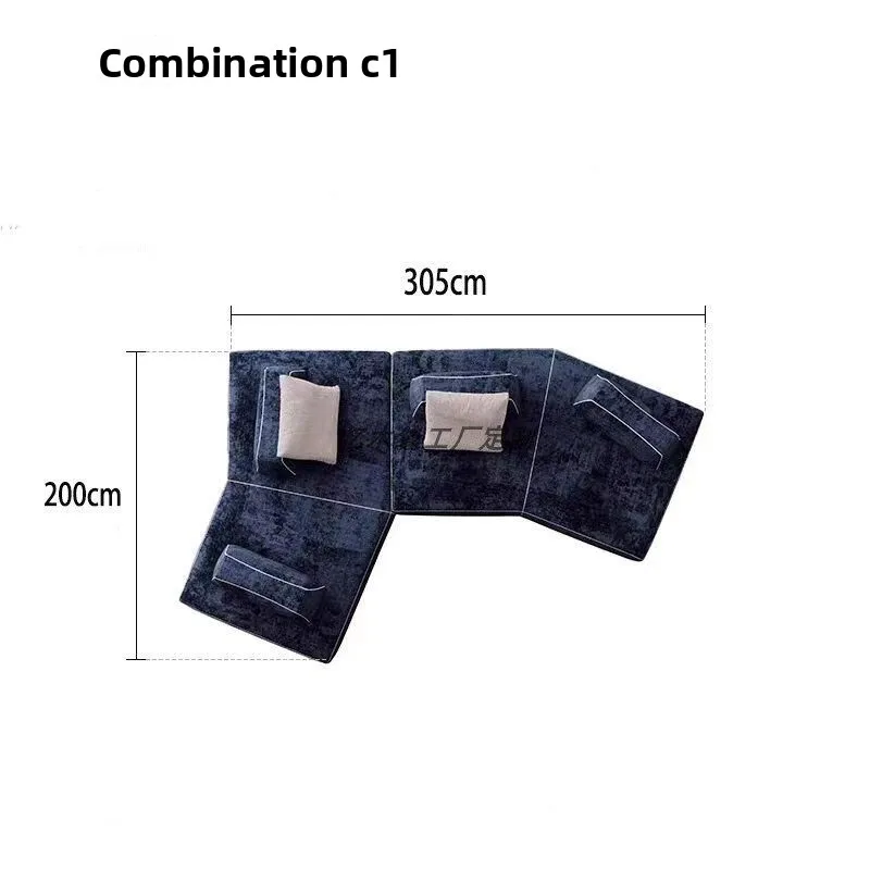 minimalist household apartment double-sided, sitting fabric module sofa combination tofu block removable leather special-shaped