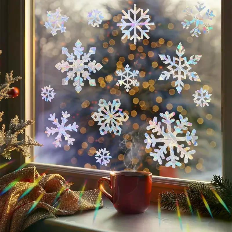 2027 Happy New Year Window Sticker Cute Knitted Sheep Design Same Color Both Sides Perfect For Home Shop Glass Decoration