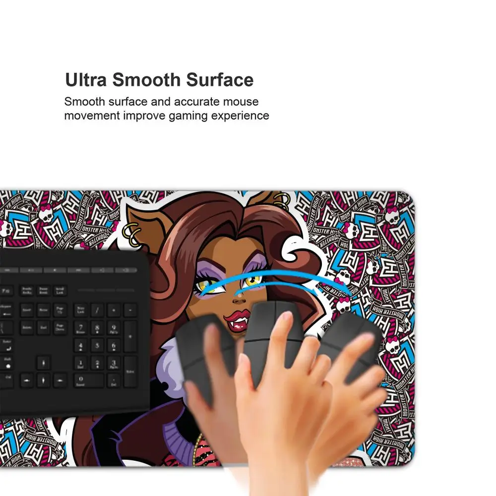 Cartoon Monster High Mauspad Mauspad Schreibtisch Mauspad niedlich HD Schreibtisch Pad erweitert Gaming Tastatur Matten Gamer Mauspad 90x40