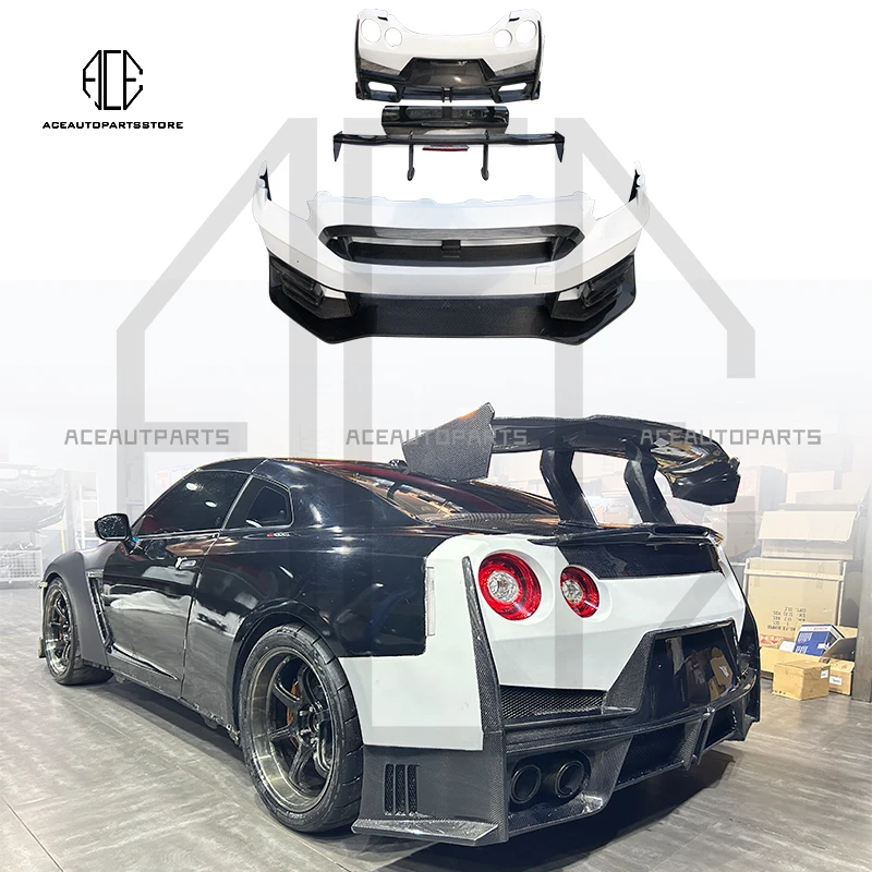 Hot Sell 2024 Nismo Style Partial Carbon Fiber Car Body Kit Bumper Spoiler Side Skirt For Nissan GTR R35 2008-2016