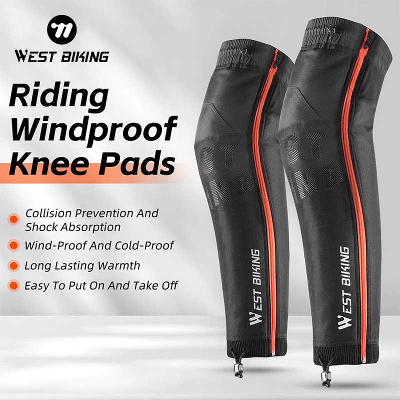 

WEST BIKING Riding Windproof Knee Pads Anti-collision Safety Leg Protection Cycling Motorcycle Warm Leg Sleeves Sports Equipment