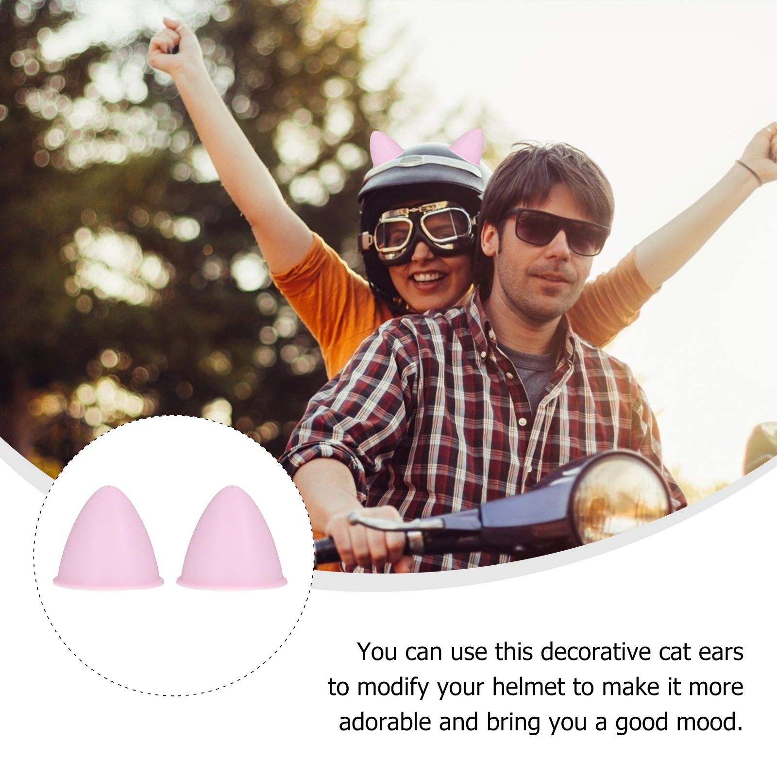 

2 Pcs Decoration Motorcycle Helmets Motorbike Cat Ears Ornament Tpu Adornment Women's