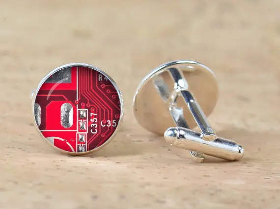 Unisex Computer Circuit Board Cufflinks